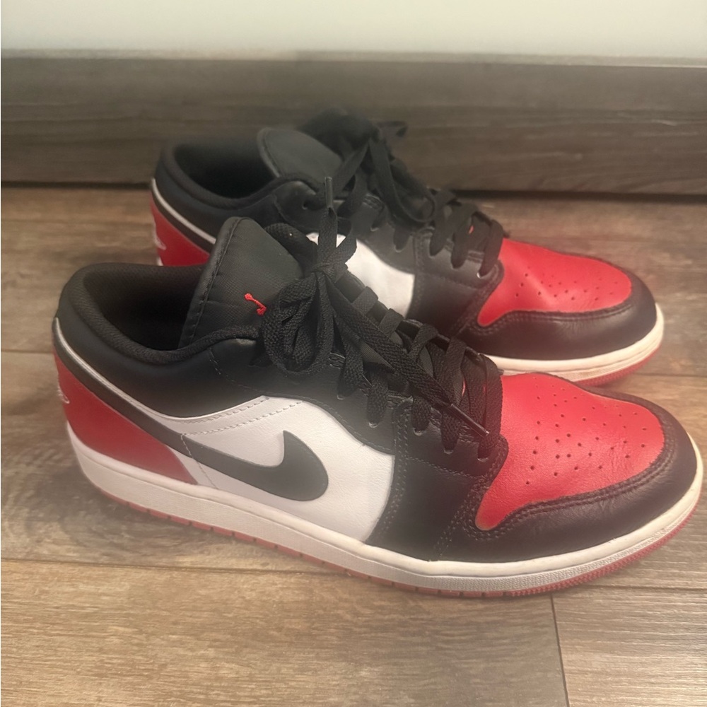 Nike Jordans  Red and Black Low-Top Sneakers. Mens 11
